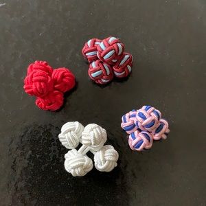 Men’s Thomas Pink Silk Knot Cufflinks